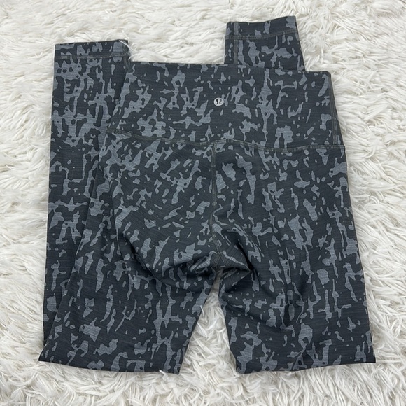 Lululemon Wunder Train High-Rise Tight 25" Print Heathered PU Black Asphalt Grey - Picture 6 of 6